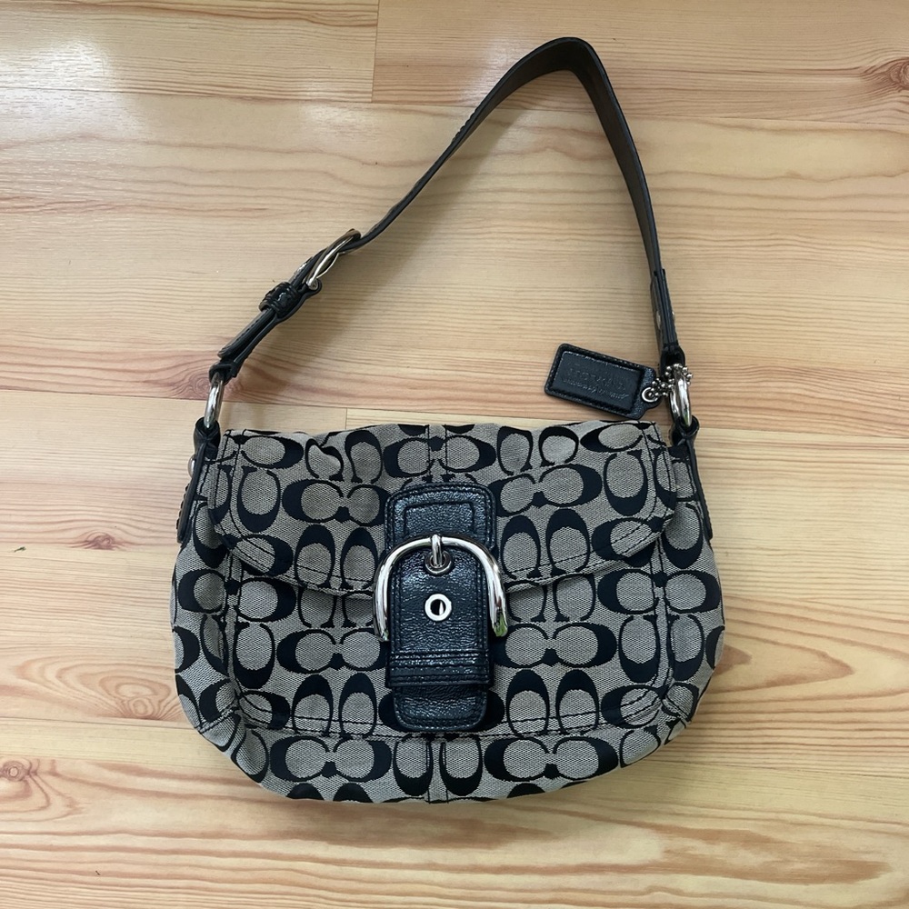 Stylish Black and Gray Women's Shoulder Bag
